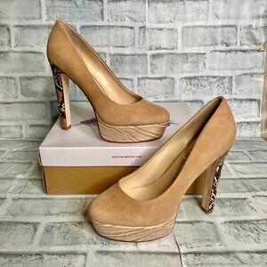 Jessica Simpson Nellah Platform Pump Almond- New 7.5